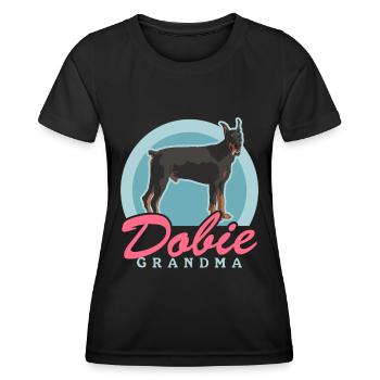 Doberman Dobie Grandma Dog Owner Gift - Women's Functional T-Shirt - black - Front - AI Model Female 172 light (172cm)