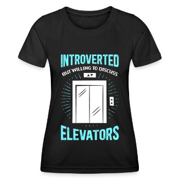 Fahrstuhl | Aufzug Aufzugsmechaniker Geschenk - Frauen Funktions-T-Shirt - Schwarz - Vorne - AI Model Female 172 light (172cm)