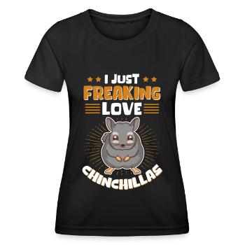 Chinchilla Besitzer Chinchillas Geschenk - Frauen Funktions-T-Shirt - Schwarz - Vorne - AI Model Female 172 light (172cm)