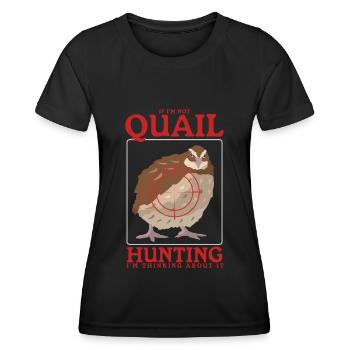 Chasse, Chasse à la caille, Caille, Chasseur, Caille, Cadeau - T-shirt sport Femme - noir - Devant - AI Model Female 172 light (172cm)