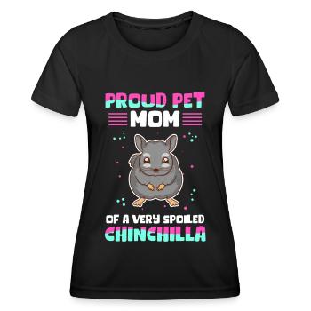 Chinchilla Maman Propriétaire Chinchillas Cadeau - T-shirt sport Femme - noir - Devant - AI Model Female 172 light (172cm)