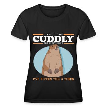 Murmeltiere Mankai Groundhog Munggen Geschenk - Frauen Funktions-T-Shirt - Schwarz - Vorne - AI Model Female 172 light (172cm)
