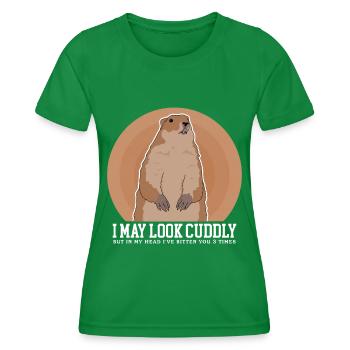Groundhog Munggen Mankai Groundhog Gift - Women's Functional T-Shirt - kelly green - Front - AI Model Female 172 dark (172cm)