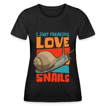 Snails Funny Snail Gift - Women's Functional T-Shirt - black - Front - AI Model Female 172 light (172cm)