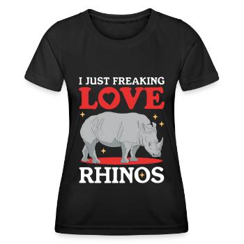 Rhinocéros Rhinocéros Rhinocéros Cadeau - T-shirt sport Femme - noir - Devant - AI Model Female 172 light (172cm)