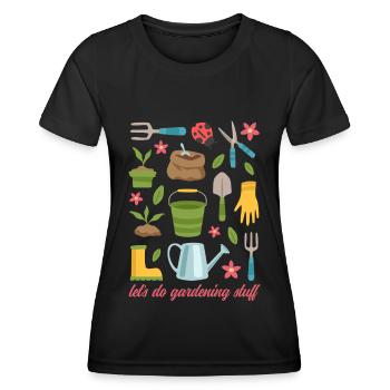 Jardin, jardinier amateur, jardinage, jardinier, cadeau - T-shirt sport Femme - noir - Devant - AI Model Female 172 light (172cm)