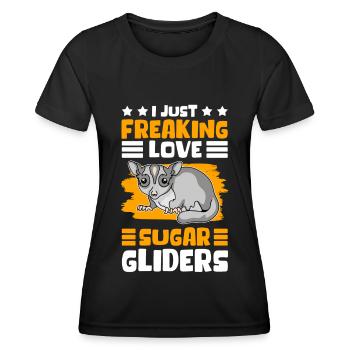 Sugar Glider Mignon Short-head Glider Cadeau - T-shirt sport Femme - noir - Devant - AI Model Female 172 light (172cm)
