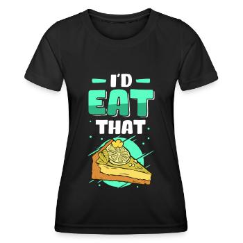 Tarte au citron vert Gâteau au citron cadeau - T-shirt sport Femme - noir - Devant - AI Model Female 172 light (172cm)