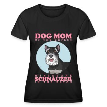 Schnauzer miniature Maman Schnauzer Chien Cadeau - T-shirt sport Femme - noir - Devant - AI Model Female 172 light (172cm)