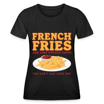 French fries fast food fries fast food gift - Women's Functional T-Shirt - black - Front - AI Model Female 172 light (172cm)