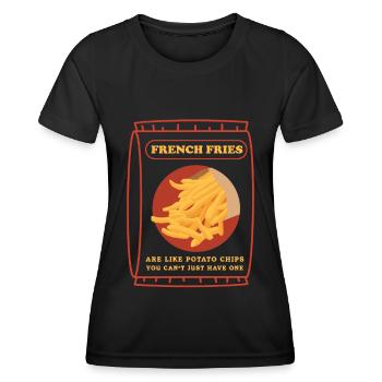 French fries fries fast food fast food gift - Women's Functional T-Shirt - black - Front - AI Model Female 172 light (172cm)