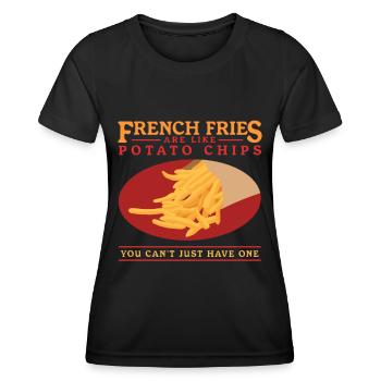 French fries fries fast food fast food gift - Women's Functional T-Shirt - black - Front - AI Model Female 172 light (172cm)