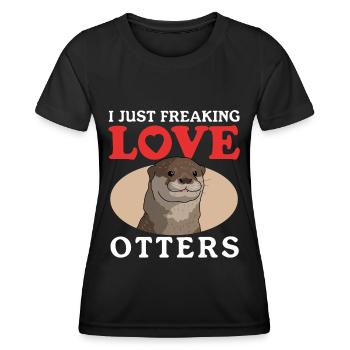 Otter Otter Sea Otter Gift - Women's Functional T-Shirt - black - Front - AI Model Female 172 light (172cm)