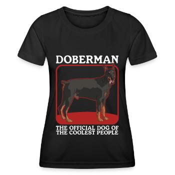 Doberman Dog Dog Owner Gift - Women's Functional T-Shirt - black - Front - AI Model Female 172 light (172cm)