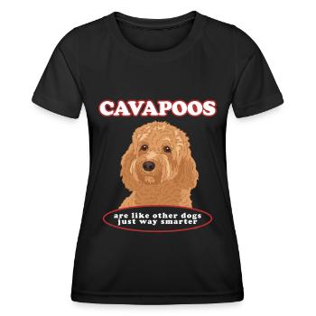Cavapoo Dog Cavoodle Dog Owner Gift - Women's Functional T-Shirt - black - Front - AI Model Female 172 light (172cm)