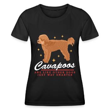 Cavapoo Dogs | Cavoodle Dog Owner Gift - Women's Functional T-Shirt - black - Front - AI Model Female 172 light (172cm)
