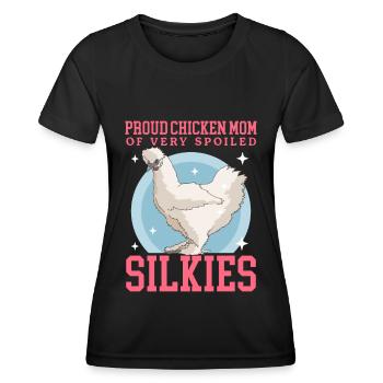 Silk Chicken Mom Silkie Chicken Silk Chickens Gift - Women's Functional T-Shirt - black - Front - AI Model Female 172 light (172cm)