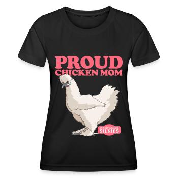 Poulet en soie maman poulet Silkie Silk poulets cadeau - T-shirt sport Femme - noir - Devant - AI Model Female 172 light (172cm)