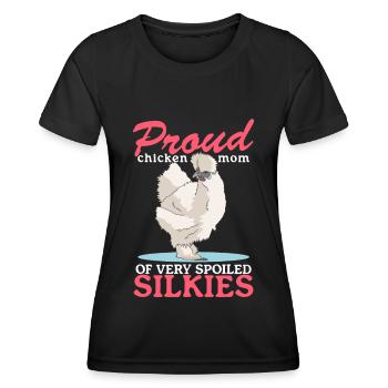 Silk Chicken Mom Chicken Silk Chicken Silkie Gift - Women's Functional T-Shirt - black - Front - AI Model Female 172 light (172cm)