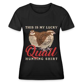 Chasse, Chasse à la caille, Caille, Chasseur, Caille, Cadeau - T-shirt sport Femme - noir - Devant - AI Model Female 172 light (172cm)