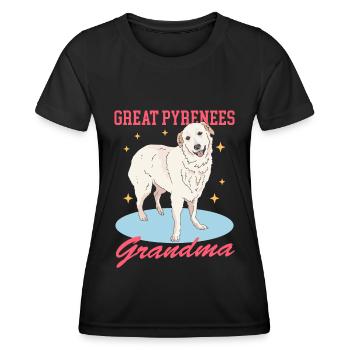 Chien de montagne des Pyrénées Grand-mère Chien Propriétaire Cadeau - T-shirt sport Femme - noir - Devant - AI Model Female 172 light (172cm)
