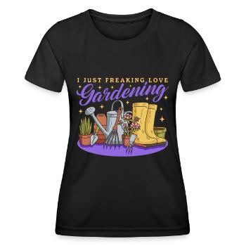 Jardin, jardinier amateur, jardinage, jardinier, cadeau - T-shirt sport Femme - noir - Devant - AI Model Female 172 light (172cm)