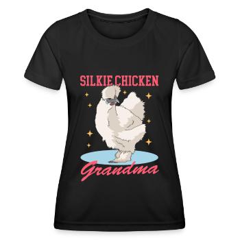 Silk Chicken Granny Silkie Chicken Silk Chickens Gift - Women's Functional T-Shirt - black - Front - AI Model Female 172 light (172cm)