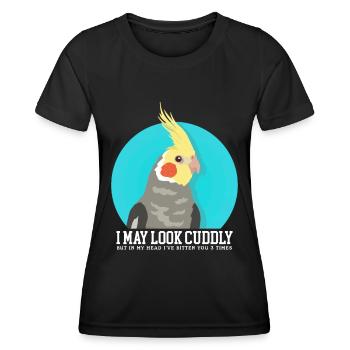 Parakeets | Bird Bird Owner Gift - Women's Functional T-Shirt - black - Front - AI Model Female 172 light (172cm)