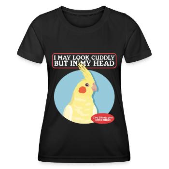 Cockatiels Bird Owner Bird Gift - Women's Functional T-Shirt - black - Front - AI Model Female 172 light (172cm)