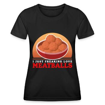 Boulettes de viande Boulettes de viande Boulettes de viande Cadeaux - T-shirt sport Femme - noir - Devant - AI Model Female 172 light (172cm)