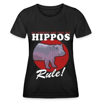 Hippos Baby Hippo Hippo Gift - Women's Functional T-Shirt - black - Front - AI Model Female 172 light (172cm)