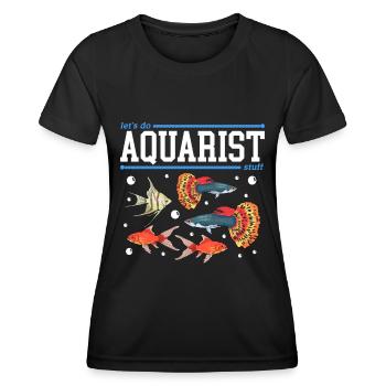 Aquaristics Aquarium Aquariist Ornamental Fish Gift - T-shirt sport Femme - noir - Devant - AI Model Female 172 light (172cm)