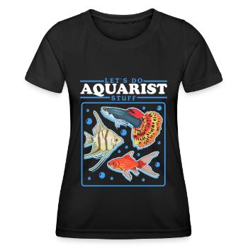 Aquarium Aquariist Aquaristics Ornemental Fish Gift - T-shirt sport Femme - noir - Devant - AI Model Female 172 light (172cm)