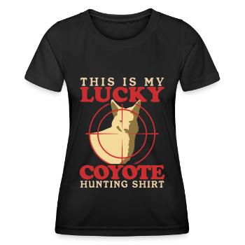 Chasse Chasseur Chasse Chasseresse Permis de Chasse Cadeau - T-shirt sport Femme - noir - Devant - AI Model Female 172 light (172cm)