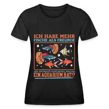 Aquarium Aquaristik Aquarianer Zierfisch Geschenk - Frauen Funktions-T-Shirt - Schwarz - Vorne - AI Model Female 172 light (172cm)