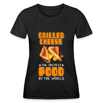 Grillkäse gegrillter Käse Käseliebhaber Geschenk - Frauen Funktions-T-Shirt - Schwarz - Vorne - AI Model Female 172 light (172cm)