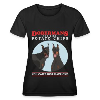 Doberman Dogs Dog Owner Gift - Women's Functional T-Shirt - black - Front - AI Model Female 172 light (172cm)