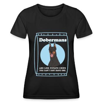 Doberman Dogs | Dog Owner Gift - Women's Functional T-Shirt - black - Front - AI Model Female 172 light (172cm)