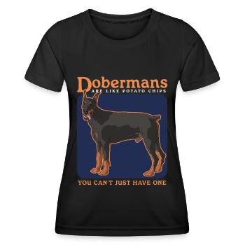 Doberman Dog Dog Propriétaire Cadeau - T-shirt sport Femme - noir - Devant - AI Model Female 172 light (172cm)