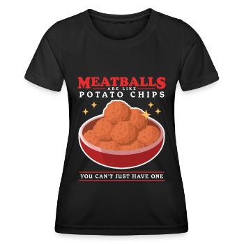 Boulettes de viande Boulettes de viande Boulettes de viande Cadeaux - T-shirt sport Femme - noir - Devant - AI Model Female 172 light (172cm)