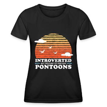 Pontoon Pontoonboot | Pontoon Kapitän Geschenk - Frauen Funktions-T-Shirt - Schwarz - Vorne - AI Model Female 172 light (172cm)