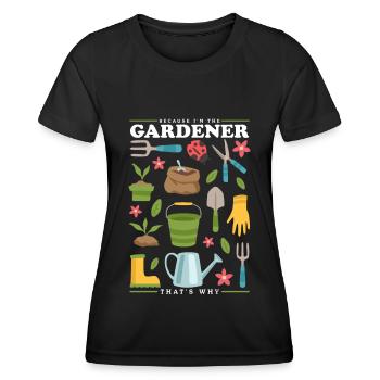 Jardin, jardinier amateur, jardinage, jardinier, cadeau - T-shirt sport Femme - noir - Devant - AI Model Female 172 light (172cm)