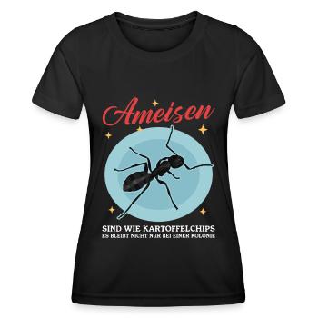 Ameisen Ameisenfarm Formicarium Ameise Geschenk - Frauen Funktions-T-Shirt - Schwarz - Vorne - AI Model Female 172 light (172cm)