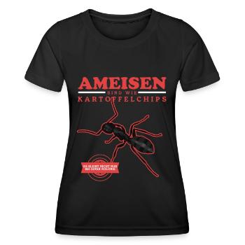 Ameisen Ameisenfarm Ameise Formicarium Geschenk - Frauen Funktions-T-Shirt - Schwarz - Vorne - AI Model Female 172 light (172cm)