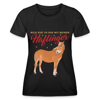 Haflinger Pferd Haffi Pferdebesitzer Geschenk - Frauen Funktions-T-Shirt - Schwarz - Vorne - AI Model Female 172 light (172cm)