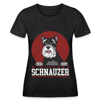 Schnauzer Schnauzer Miniature Chiens Cadeau - T-shirt sport Femme - noir - Devant - AI Model Female 172 light (172cm)