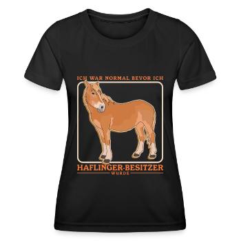 Haflinger Pferde Pferdebesitzer Haffi Geschenk - Frauen Funktions-T-Shirt - Schwarz - Vorne - AI Model Female 172 light (172cm)