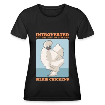 Silk Chicken Silkie Chickens Silk Chickens Gift - Women's Functional T-Shirt - black - Front - AI Model Female 172 light (172cm)
