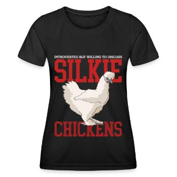 Silk Chicken Silkie Chicken Silk Chickens Gift - Women's Functional T-Shirt - black - Front - AI Model Female 172 light (172cm)