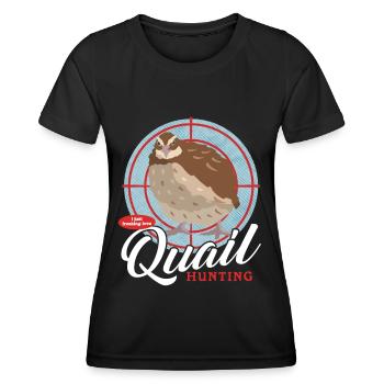 Chasse, caille, caille, caille, chasseur, cadeau - T-shirt sport Femme - noir - Devant - AI Model Female 172 light (172cm)